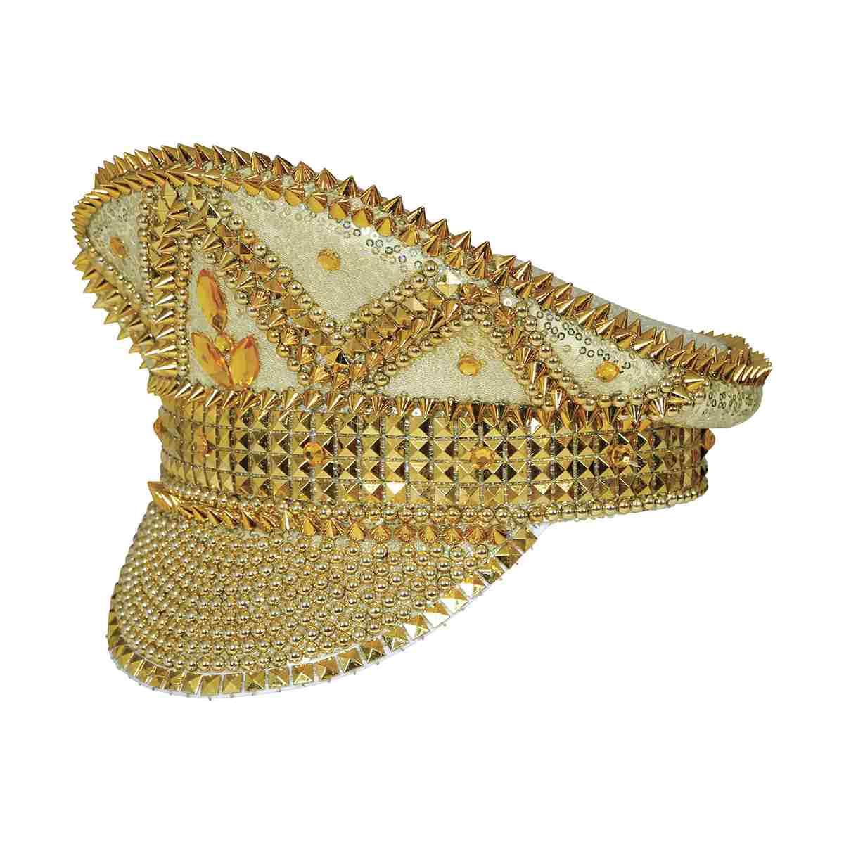 Cappello Oro con Strass e Visiera |_925