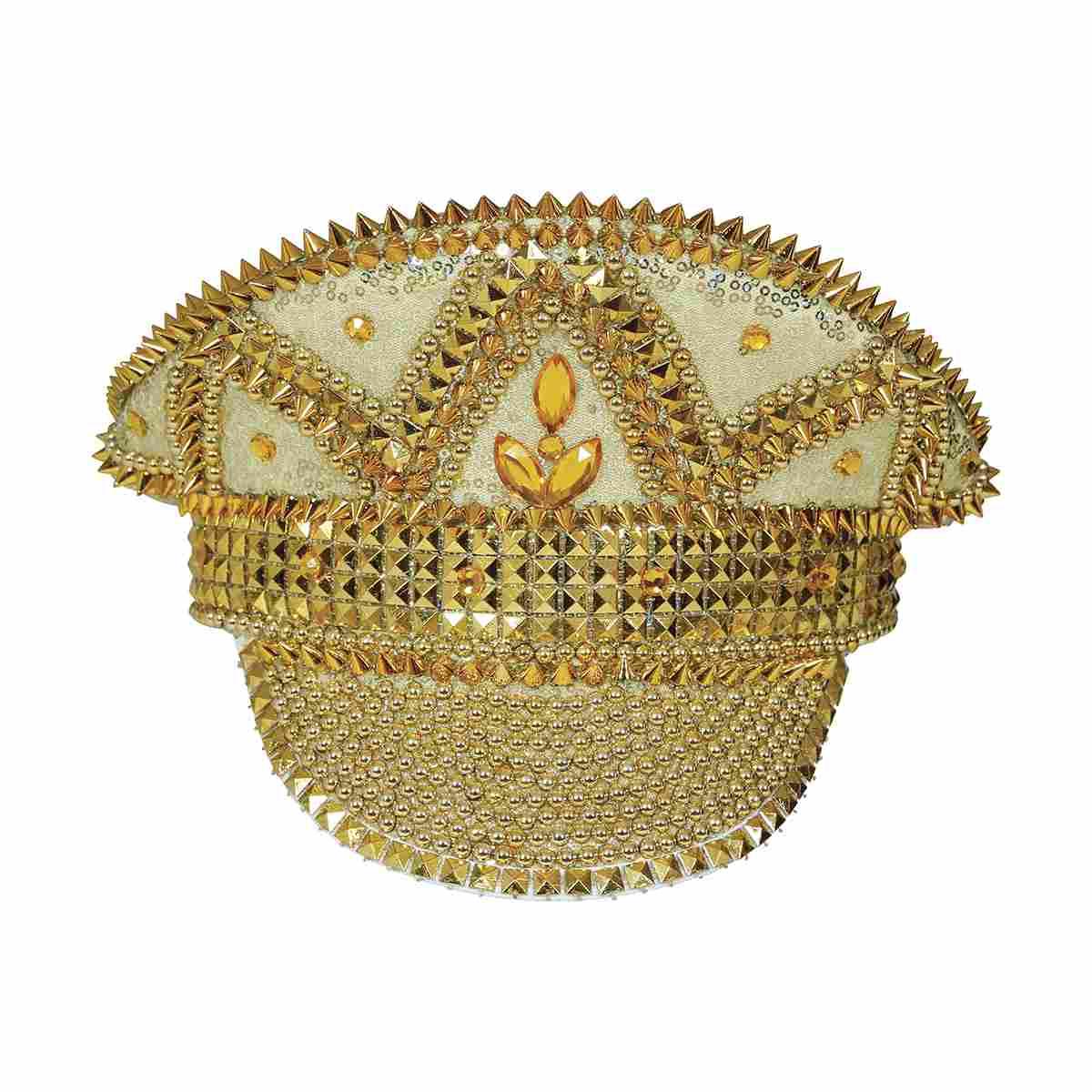 Cappello Oro con Strass e Visiera |_925