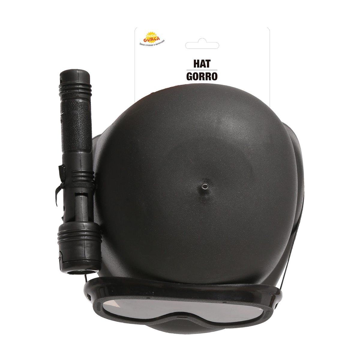 Cappello Poliziotto Casco Nero Antisommossa |_817