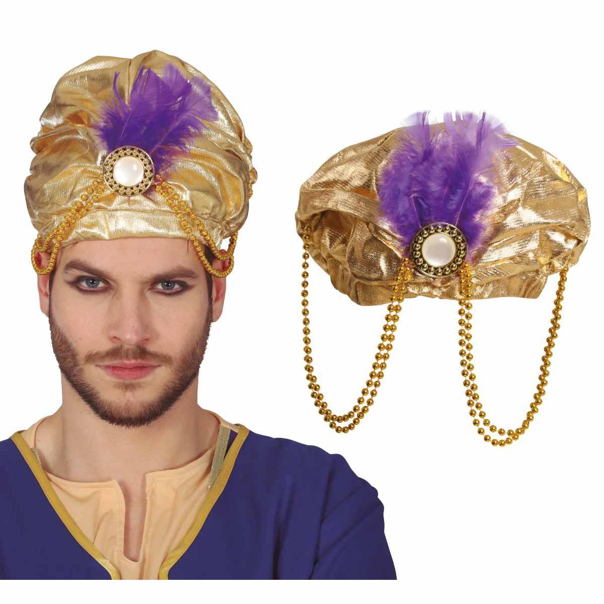 Cappello Turbante Arabo Oro |_623