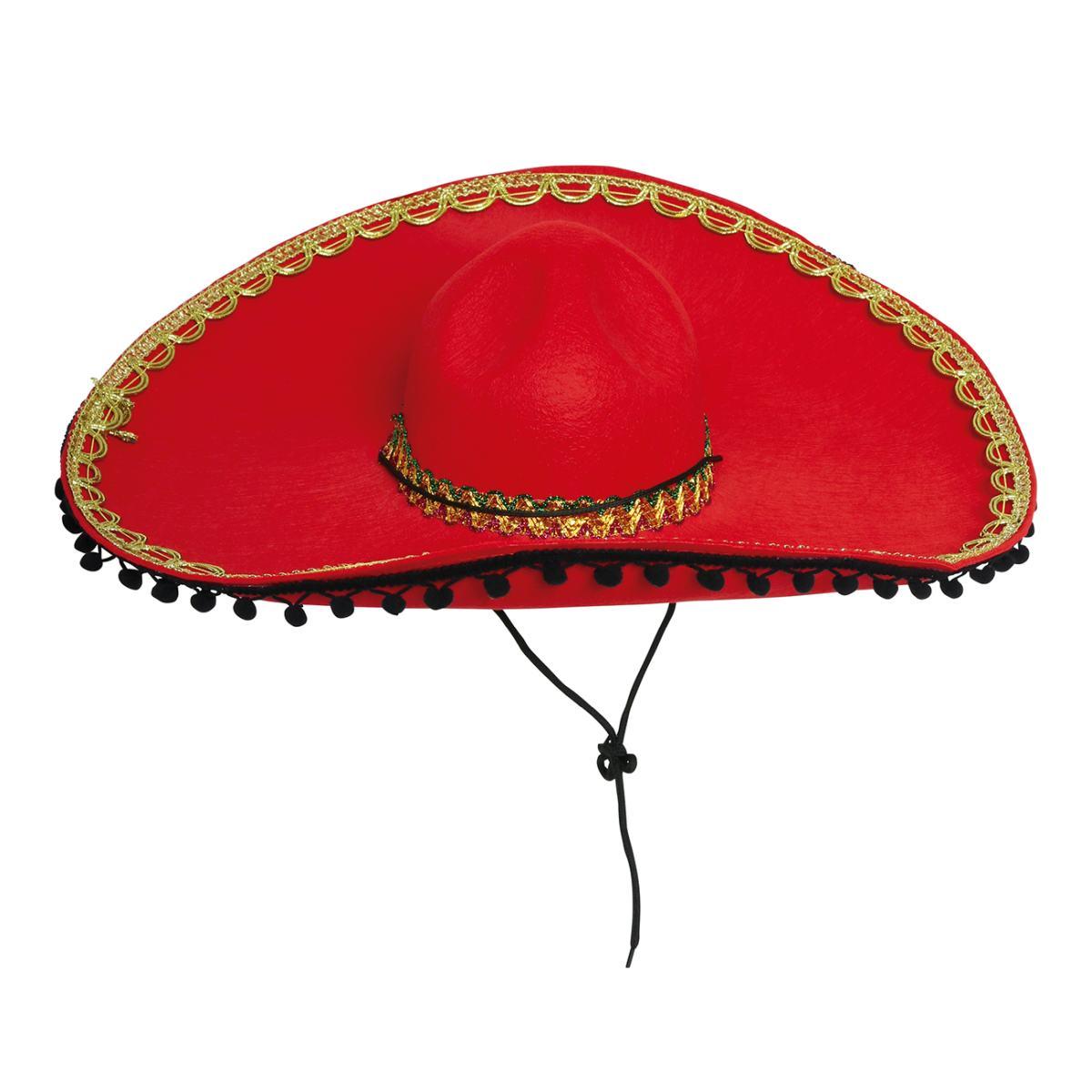 Cappello Sombrero Feltro Rosso  |_886