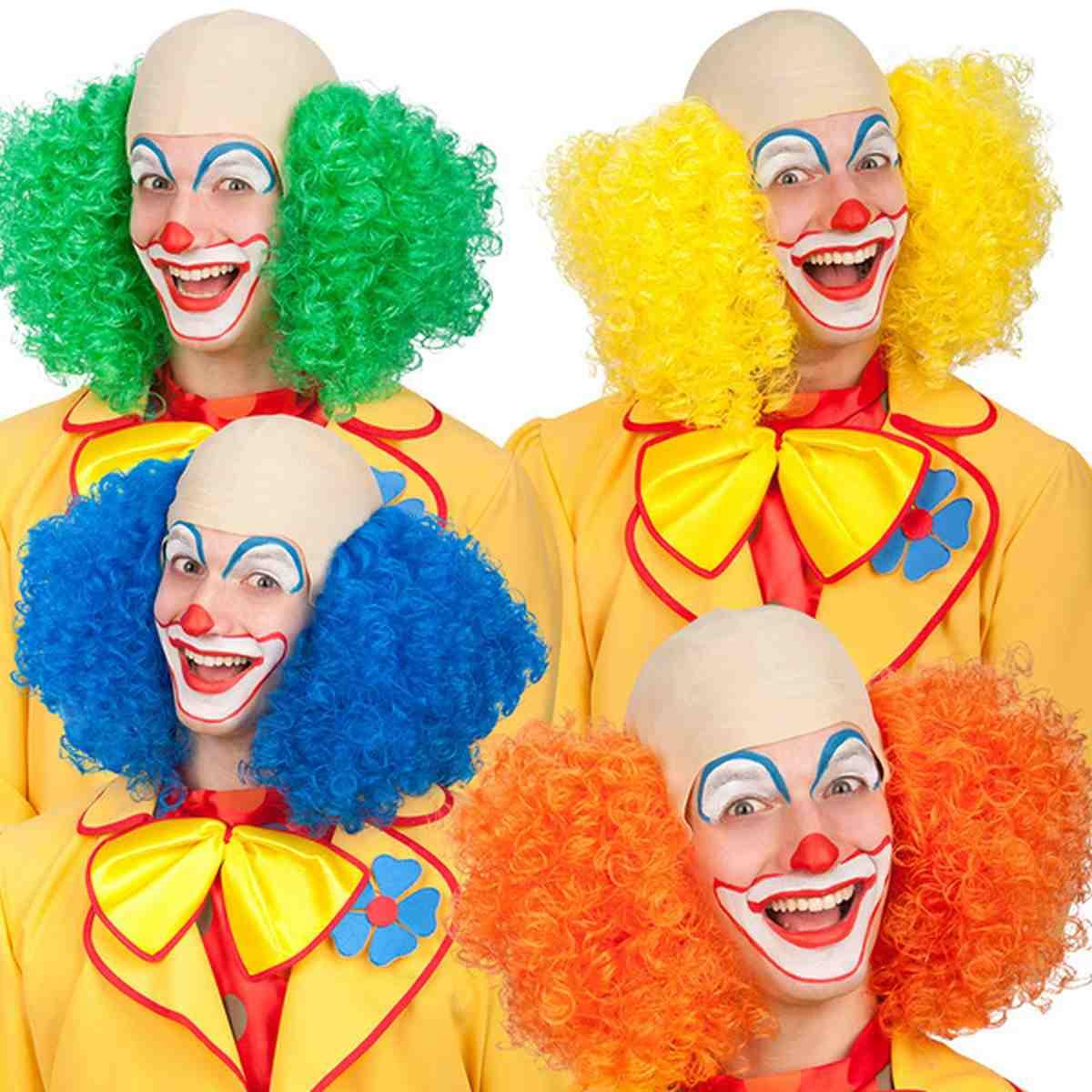 Calotta Clown con Capelli Diusponibile in 4 Colori |Carnival Toys