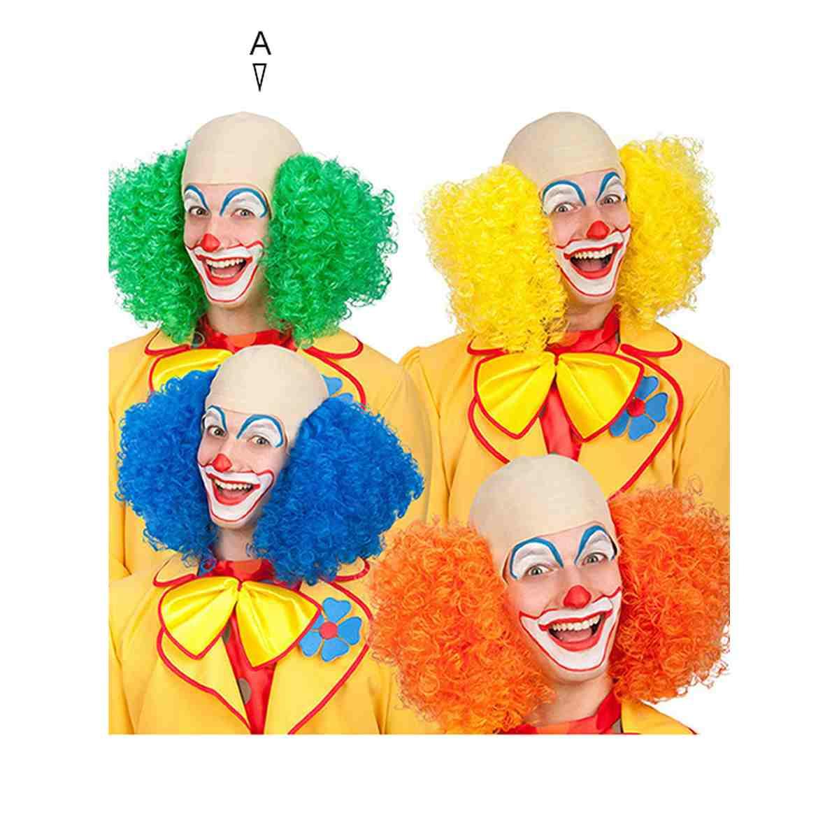 Calotta Clown con Capelli Diusponibile in 4 Colori |Carnival Toys