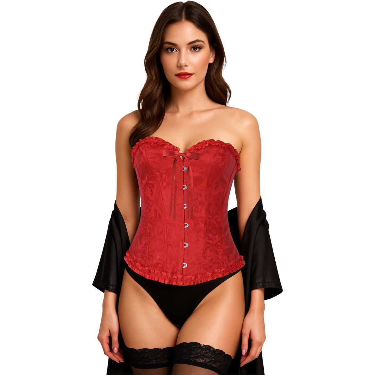 Bustino Corpetto Rosso Ricamato |Donna_