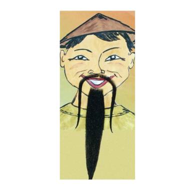 Baffi Cinese Neri con Pizzetto e Adesivo |Orlob