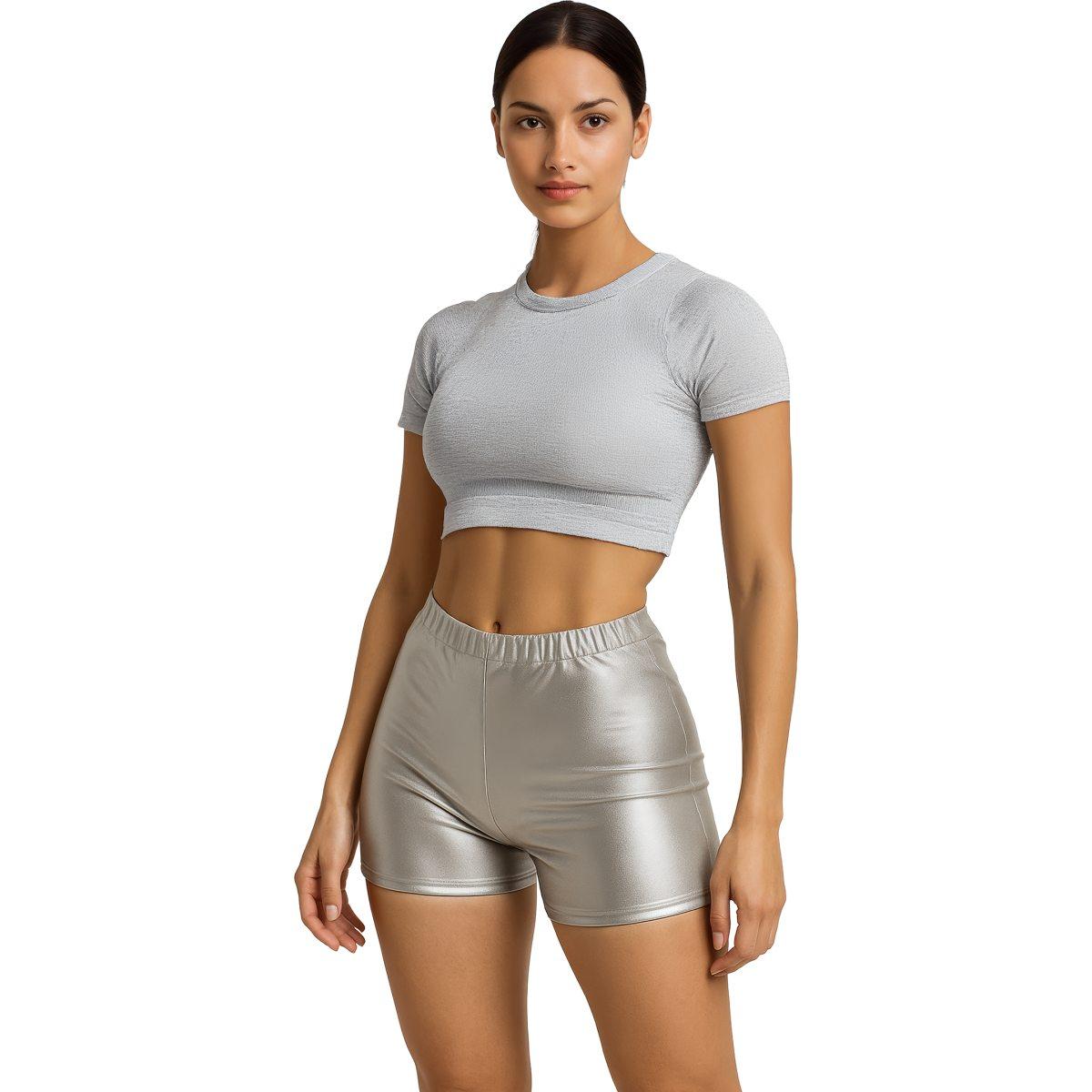 Pantaloncino Argento Metallizzato |Donna