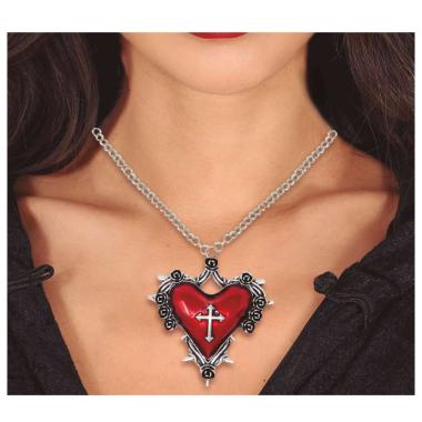 Collana Metallo con Cuore Rosso |_003
