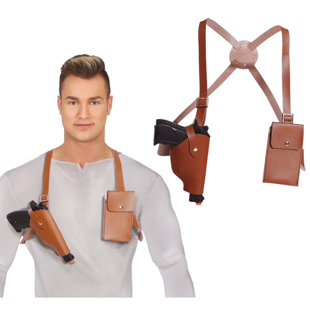 Cintura Fondina Pistola Ascellate da Spalla Marrone con Pistola |_589