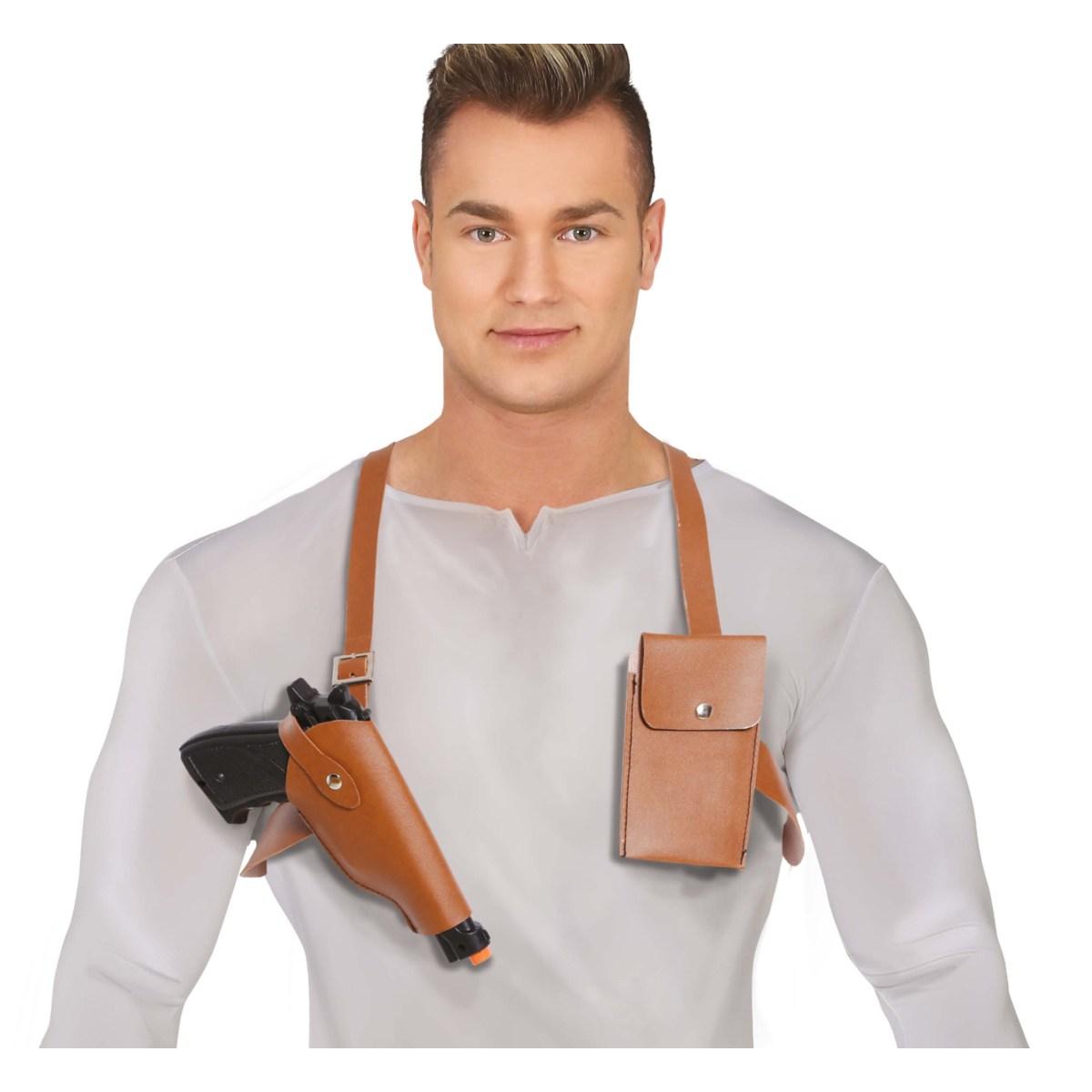 Cintura Fondina Pistola Ascellate da Spalla Marrone con Pistola |_589