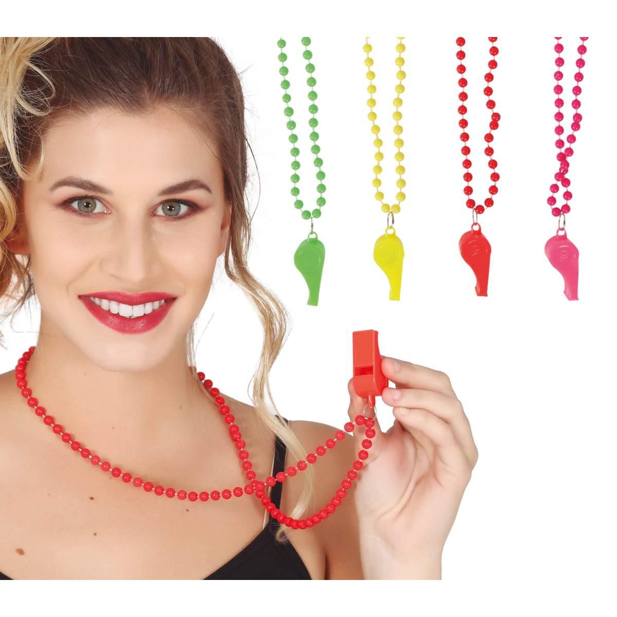 Collana con Fischietto Fluo Ass. 4 Colori |_446