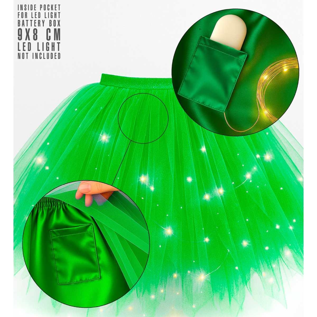 Gonna cm.40 Verde Fluorescente