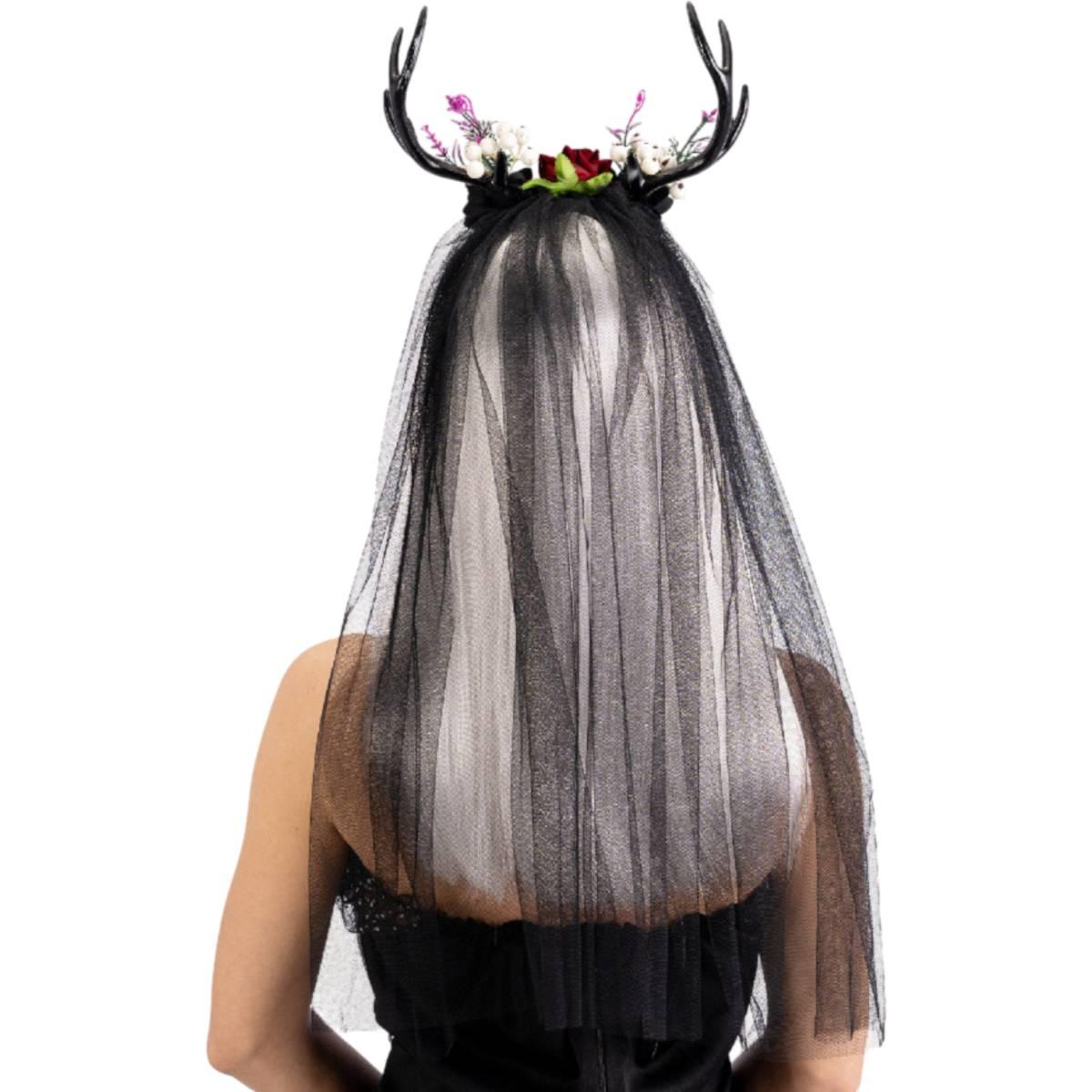 Cerchietto con Corna, Decorazioni e Velo