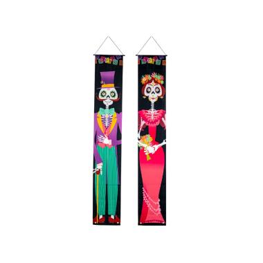 anner Set pz.2 Tessuto Teschi Messicano cm.180x30