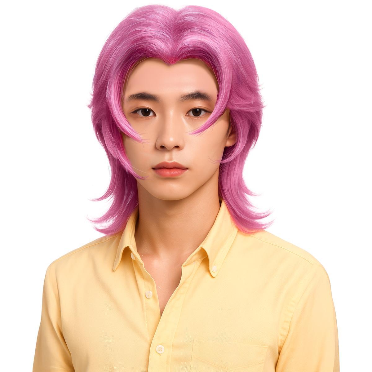 Parrucca Rosa Manga Liscia K Pop |_785