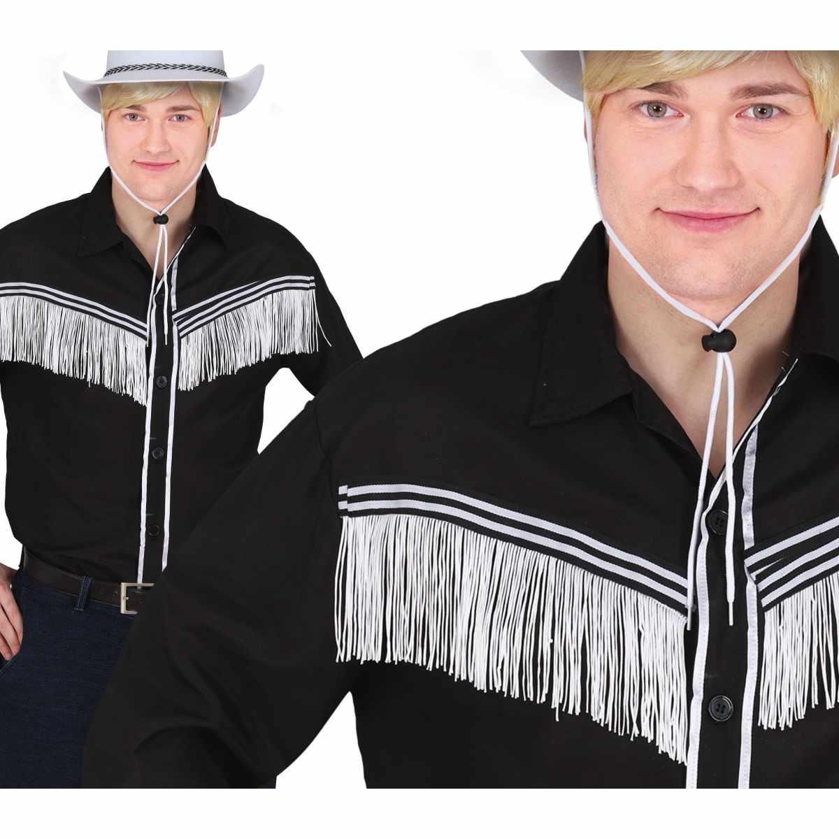 Camicia Nera Cowboy con Frange |Uomo_TD_04488