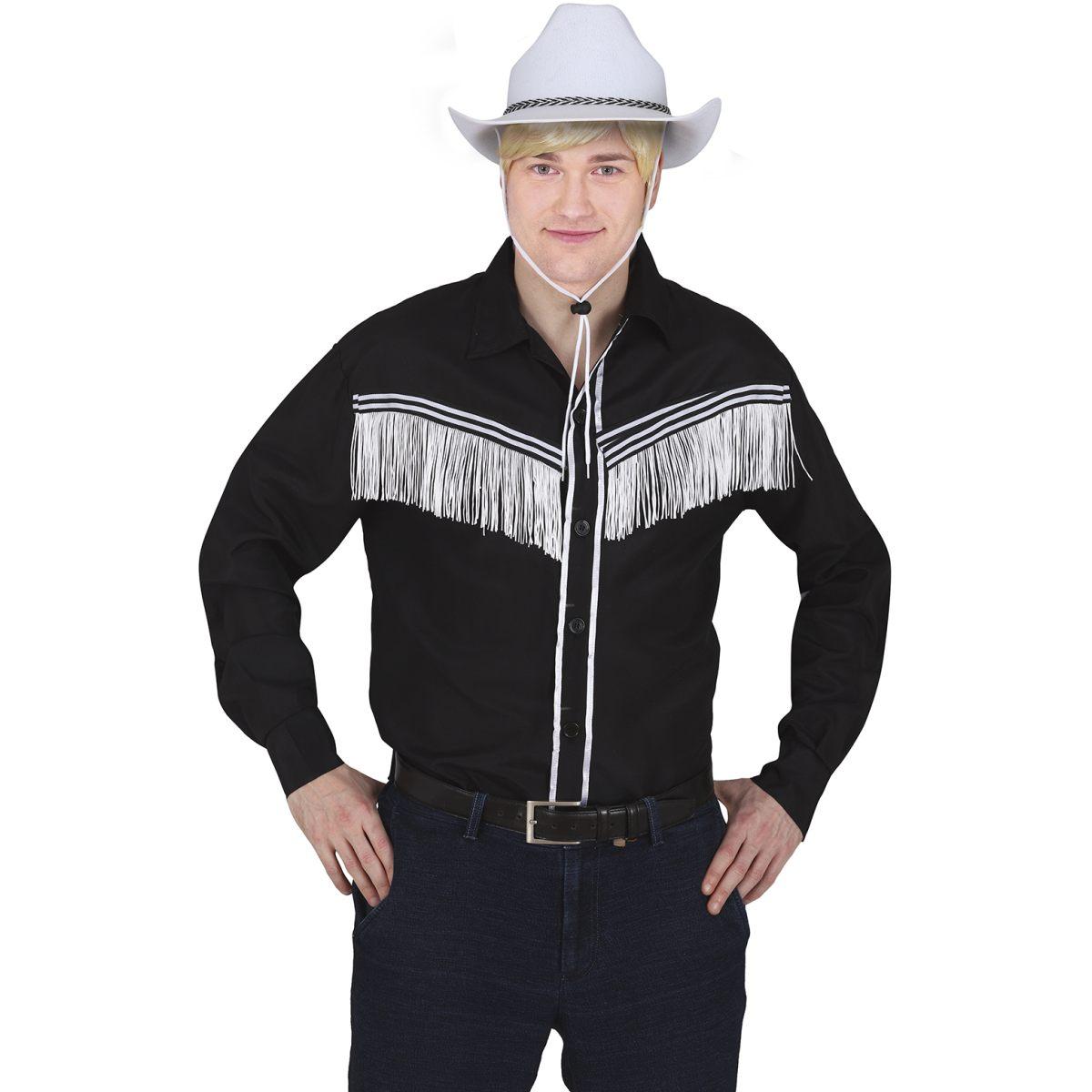 Camicia Nera Cowboy con Frange |Uomo_TD_04488