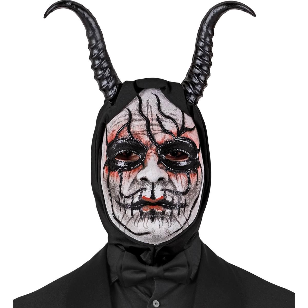 Maschera Viso PVC Horror Commedia dell'Arte con Cappuccio|_259