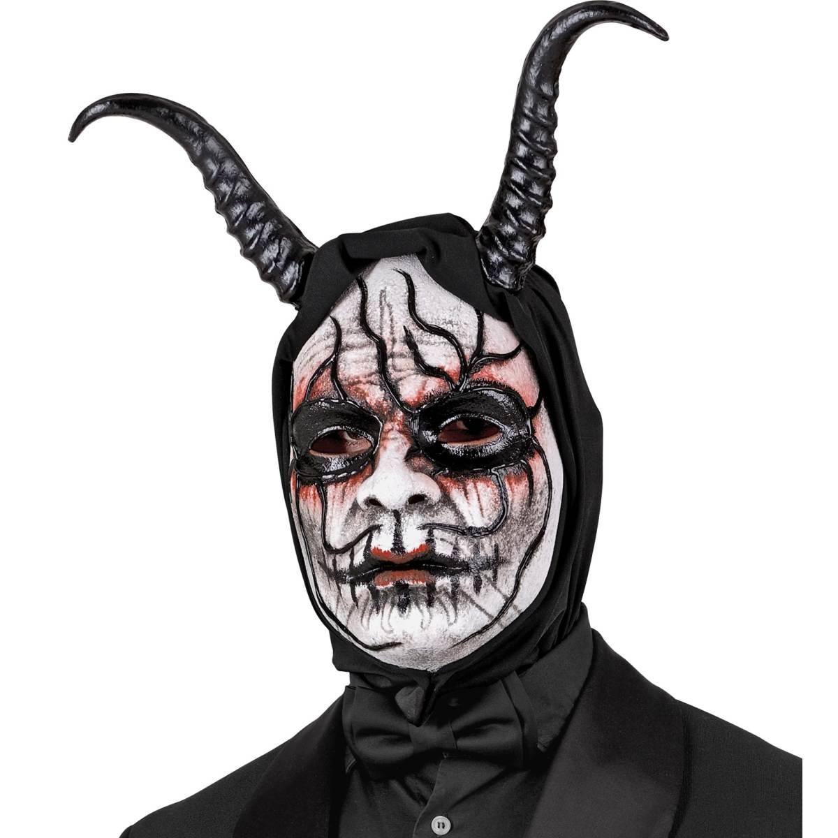 Maschera Viso PVC Horror Commedia dell'Arte con Cappuccio|_259