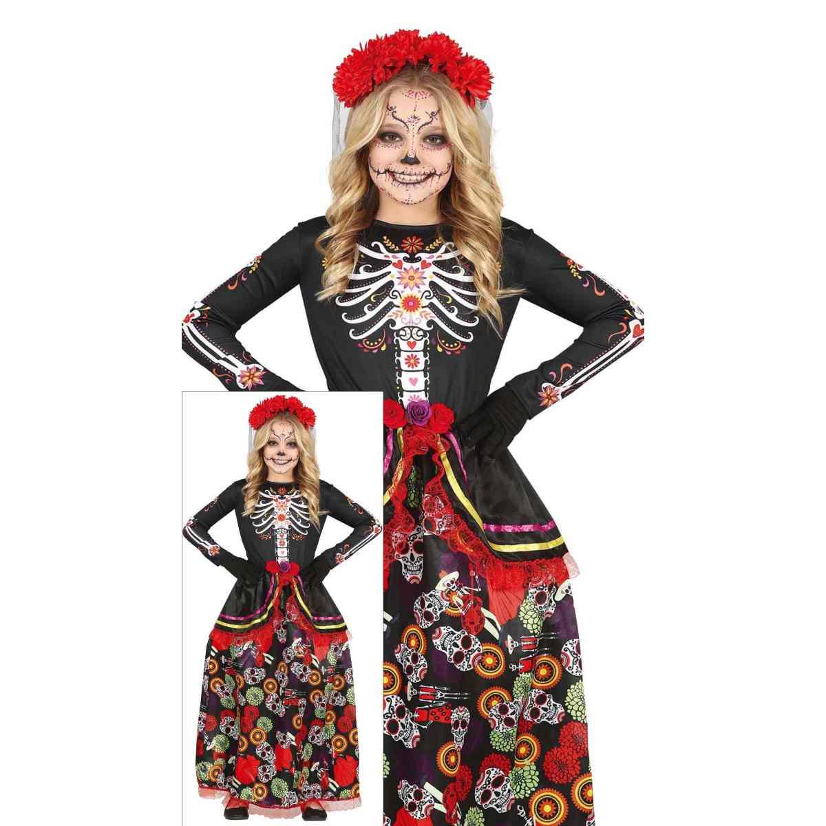 Costume Scheletro Messicano Catrina |Bambina_TN_09937