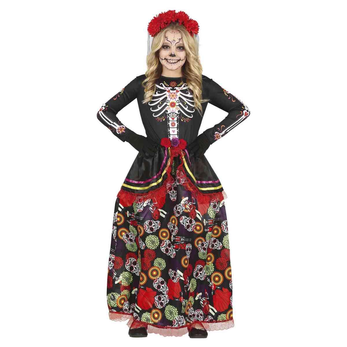 Costume Scheletro Messicano Catrina |Bambina_TN_09937