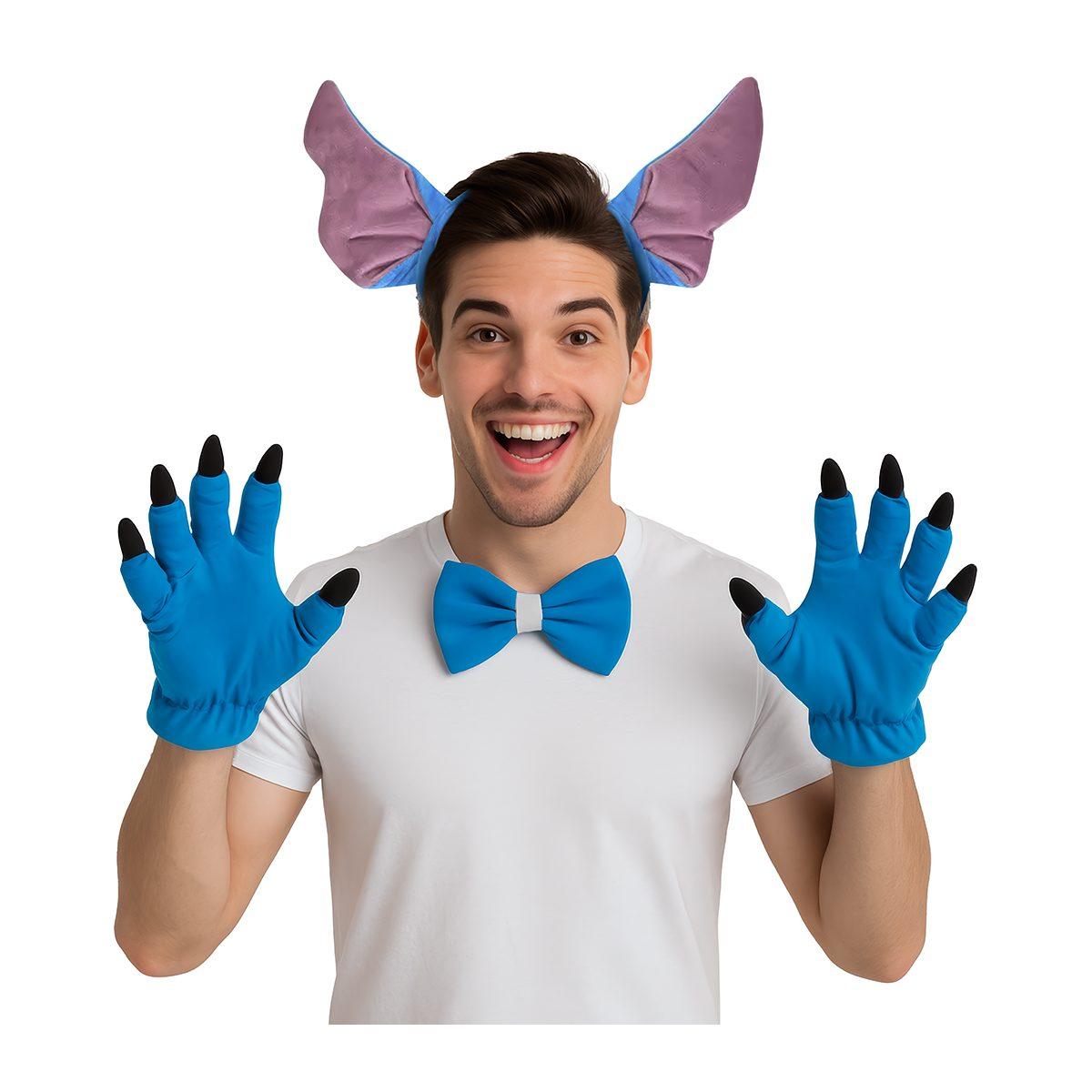 Cerchietto Mostriciattolo Blu con Guanti e Papillon |_979