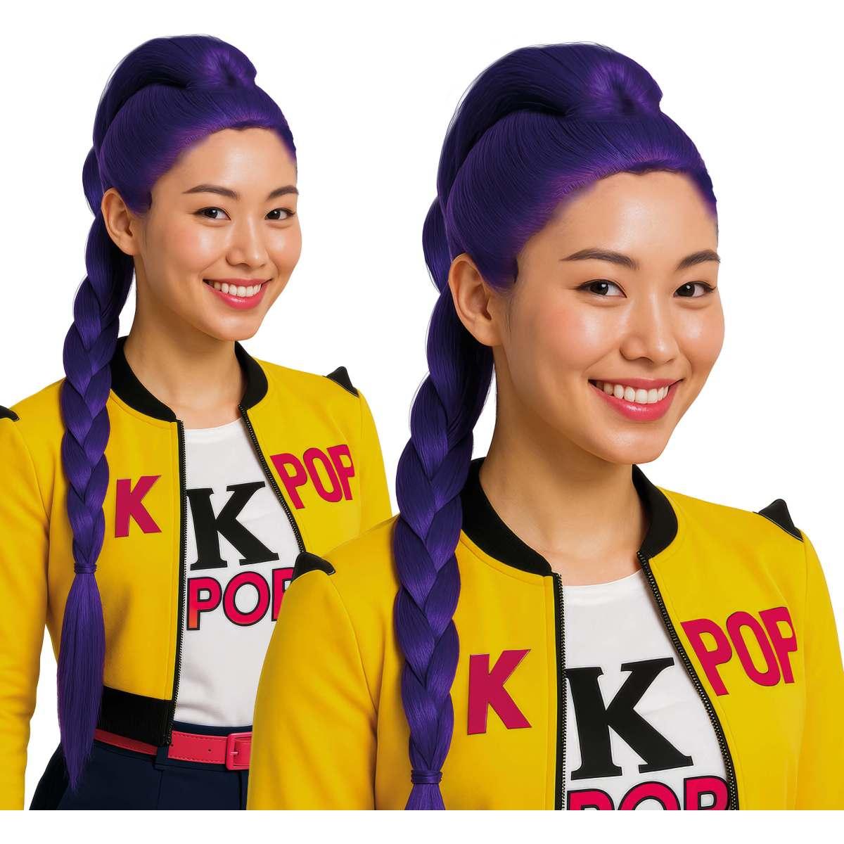 Parrucca viola manga pop treccia modello k