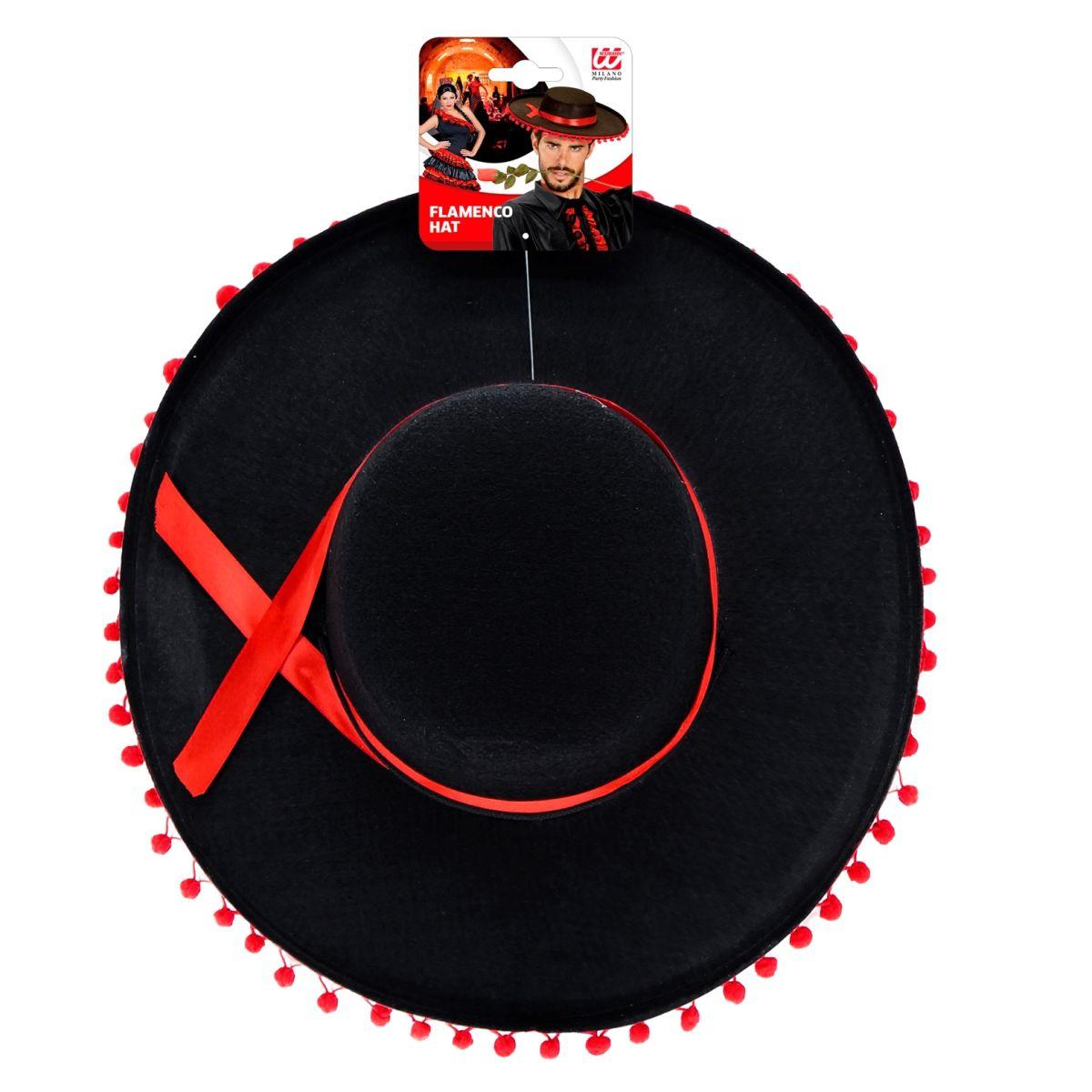 Cappello Torero Feltro Nero Rosso |_407