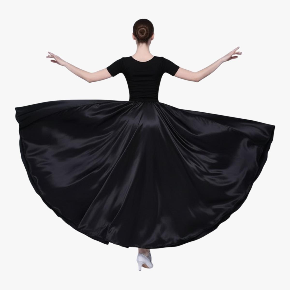 Gonna Raso Nera Lunga |Donna