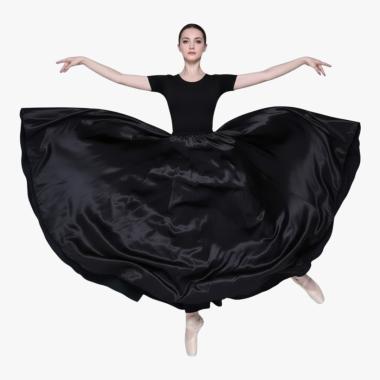 Gonna Raso Nera Lunga |Donna