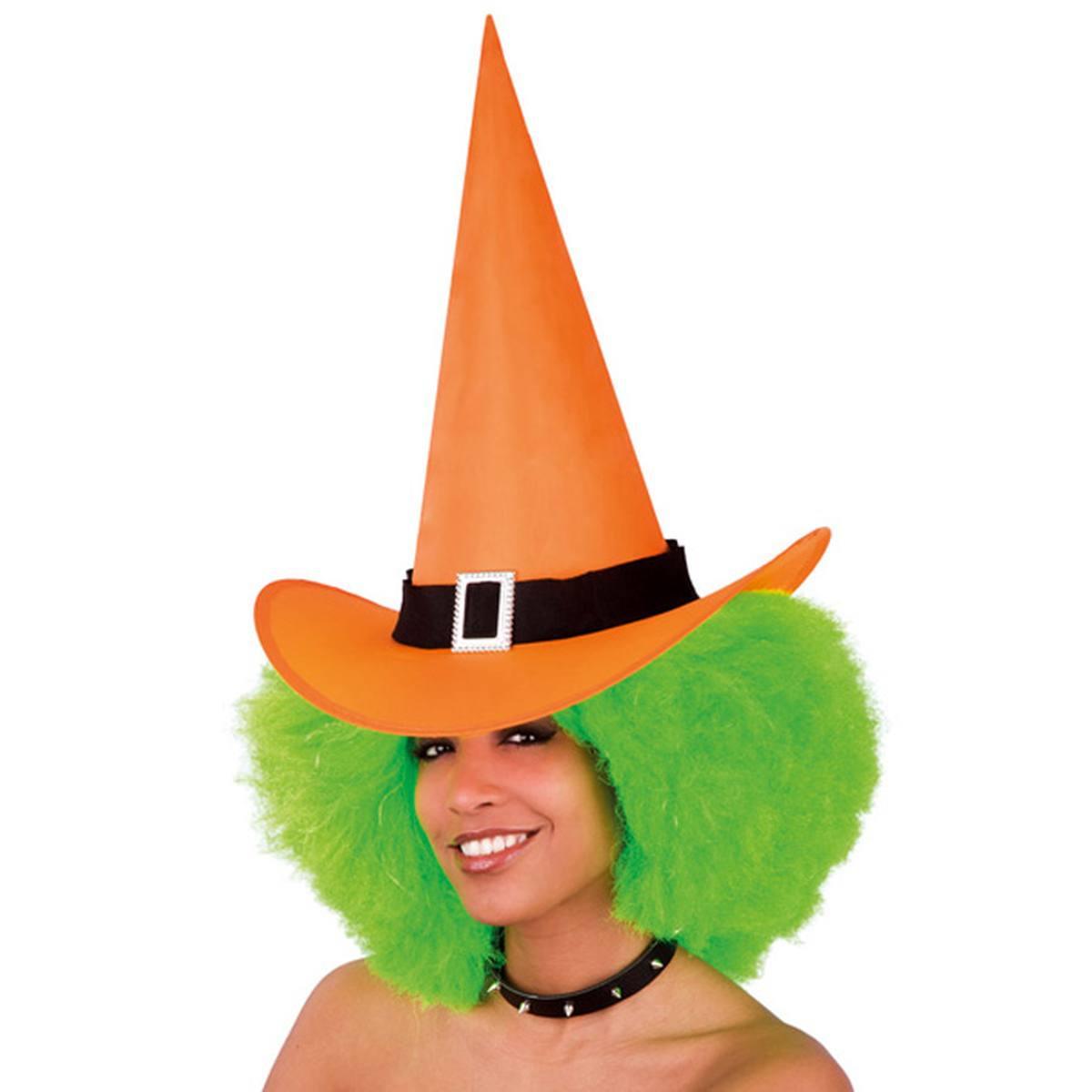 Cappello Strega Arancione Fluo |Carnival Toys
