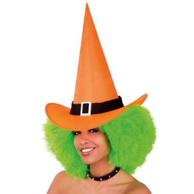 Cappello Strega Arancione Fluo |Carnival Toys