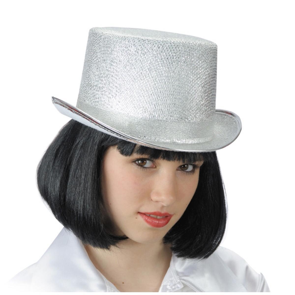 Cappello Cilindro Lamè Argento |Carnival Toys