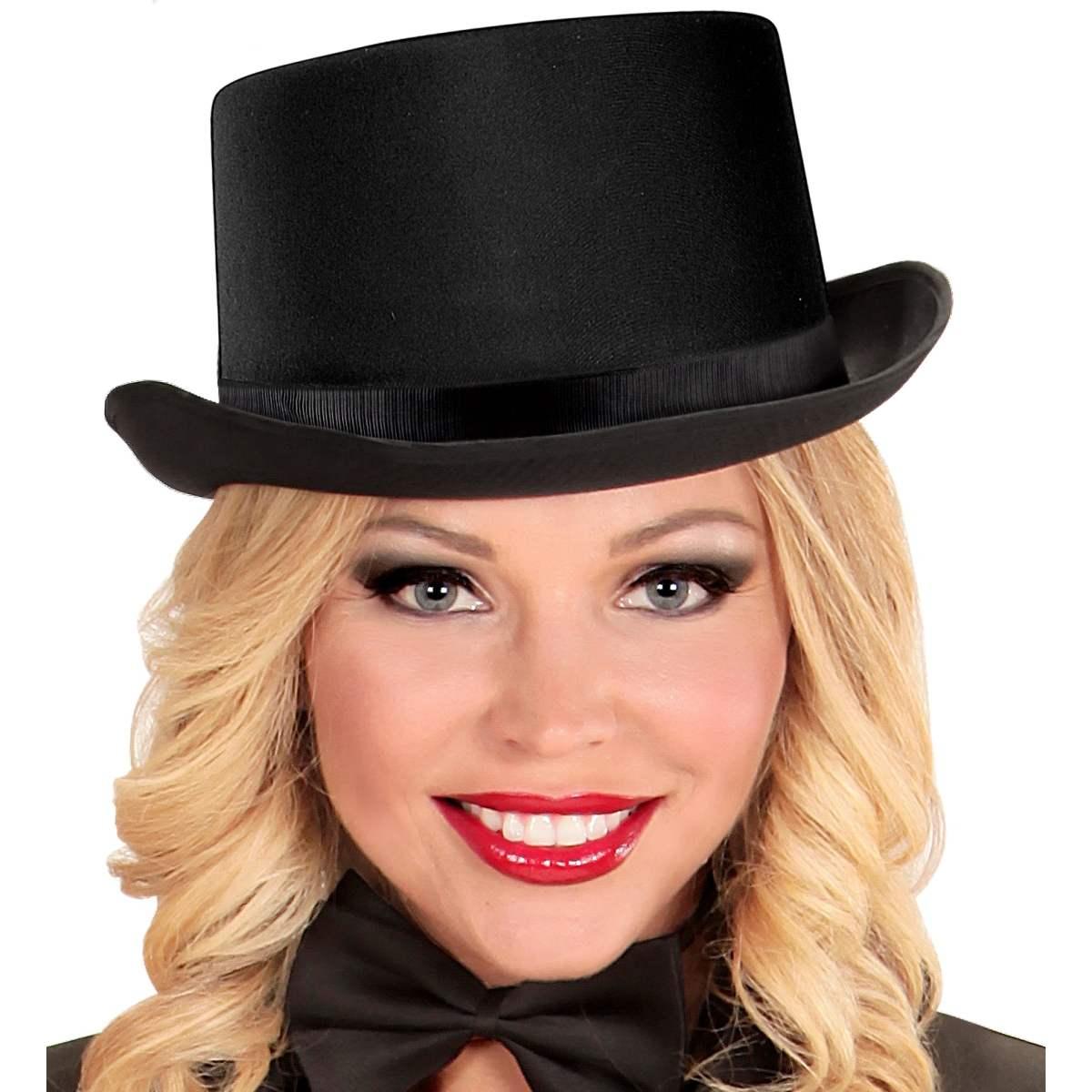 Cappello Cilindro Nero Bifloccato |Widmann