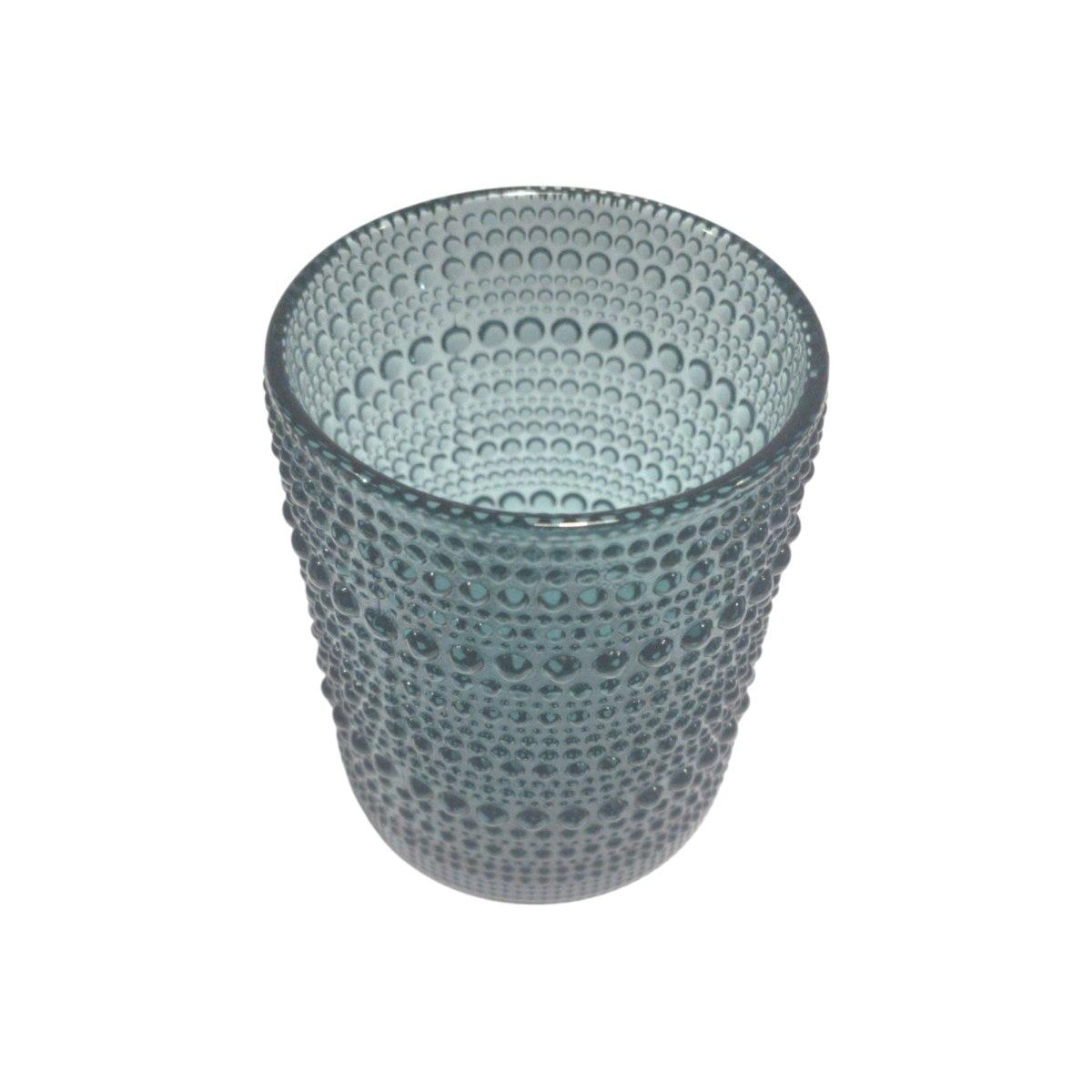 Bicchiere Vetro Singolo Acqua Rosa Azzurro ml.300