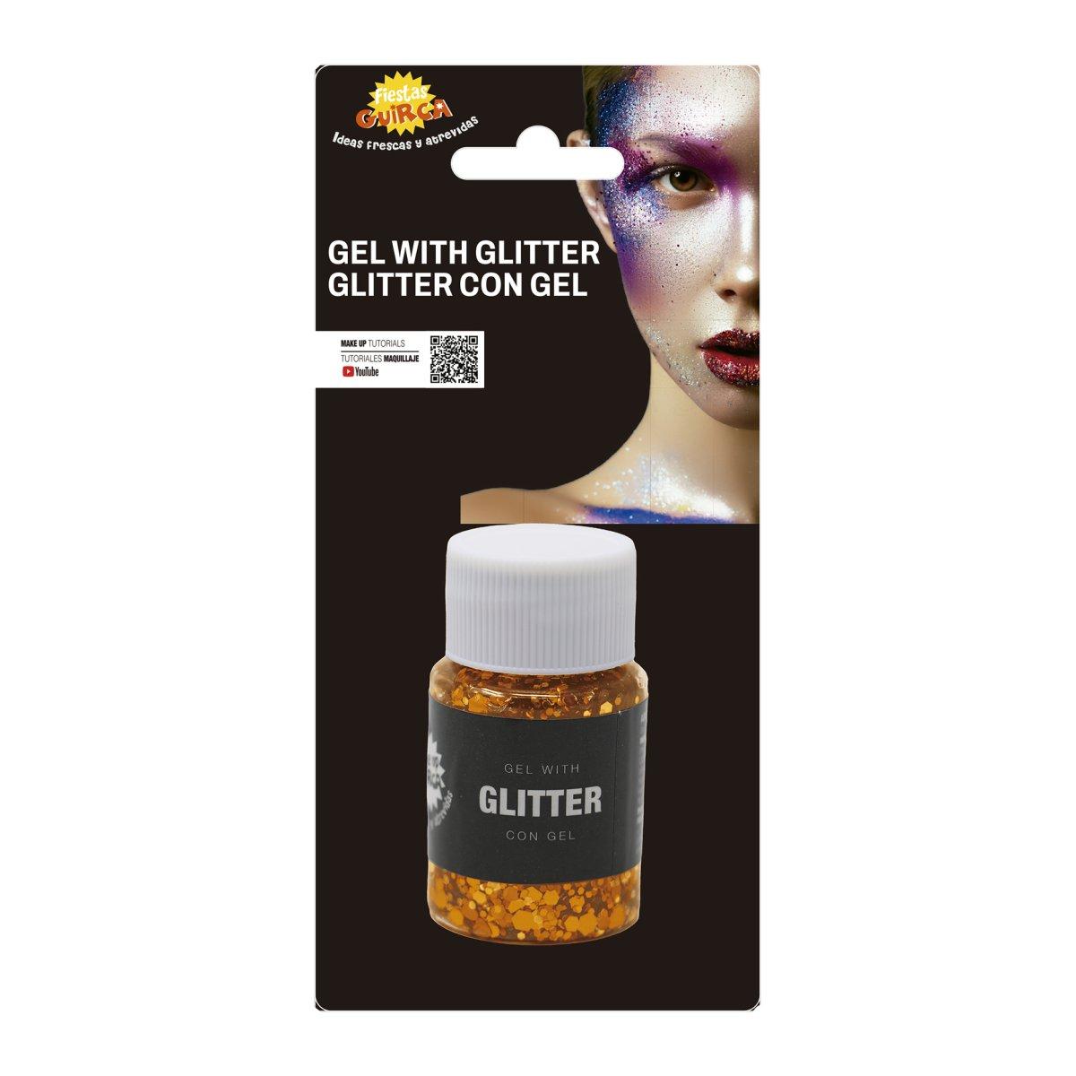 Trucco gel glitter arancione 20 gr