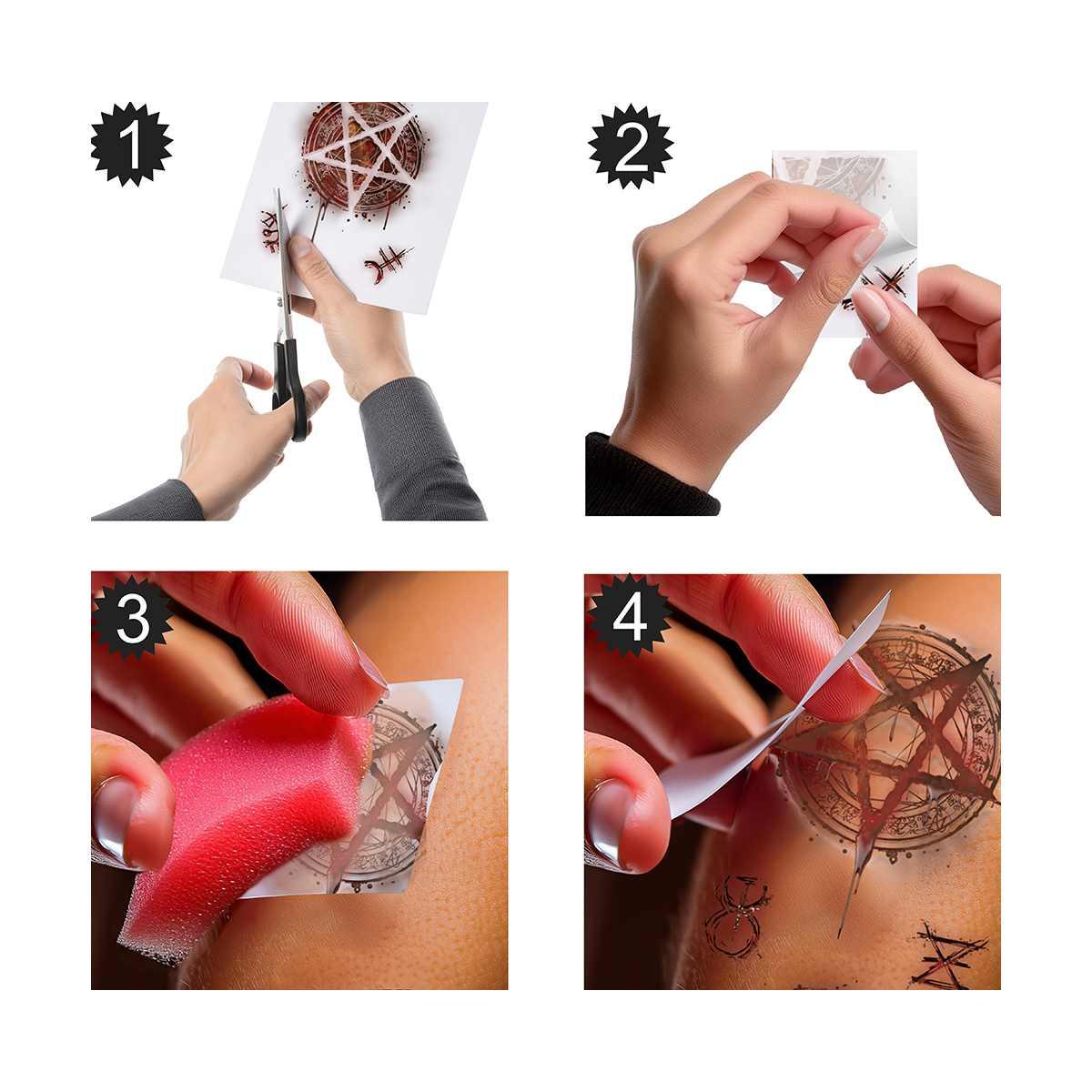Tatuaggi viso rimovibili satanici