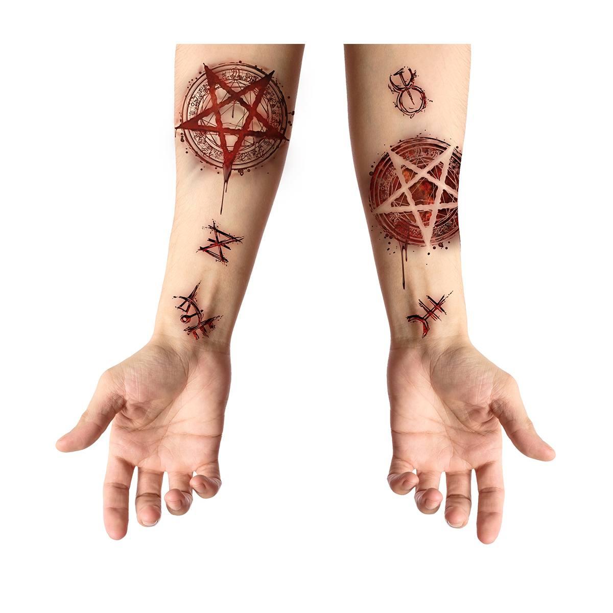 Tatuaggi viso rimovibili satanici