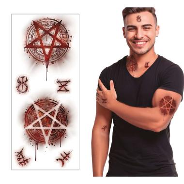 Tatuaggi viso rimovibili satanici