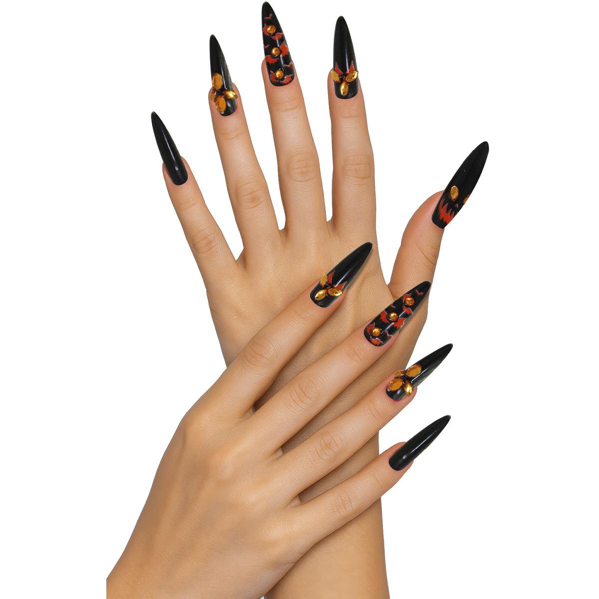 Unghie zucca con strass