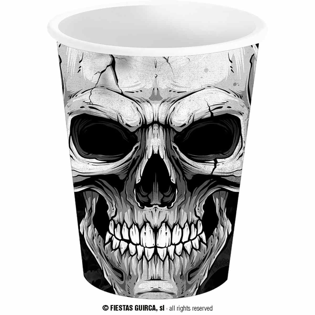 Bicchiere halloween carta teschio Set 6 pz 240 ml