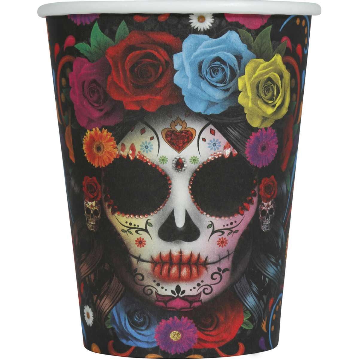 Bicchiere halloween carta catrina Set 6 pz 240 ml