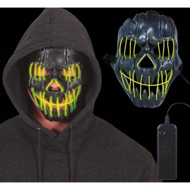 Maschera viso pvc horror luce verde |Guir_414