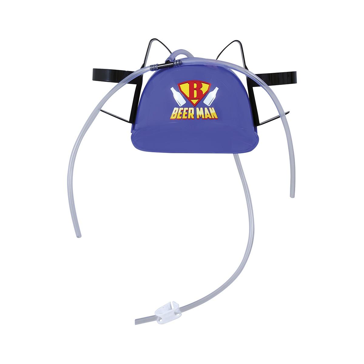 Casco portabibite blu beer man