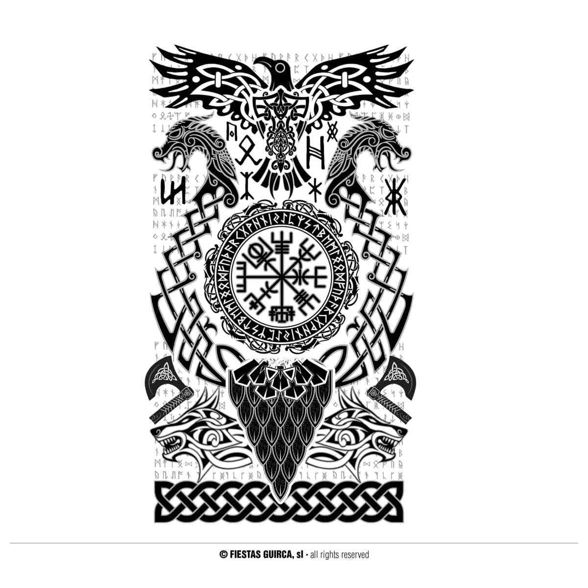 Tatuaggi rimovibili corpo vichingo