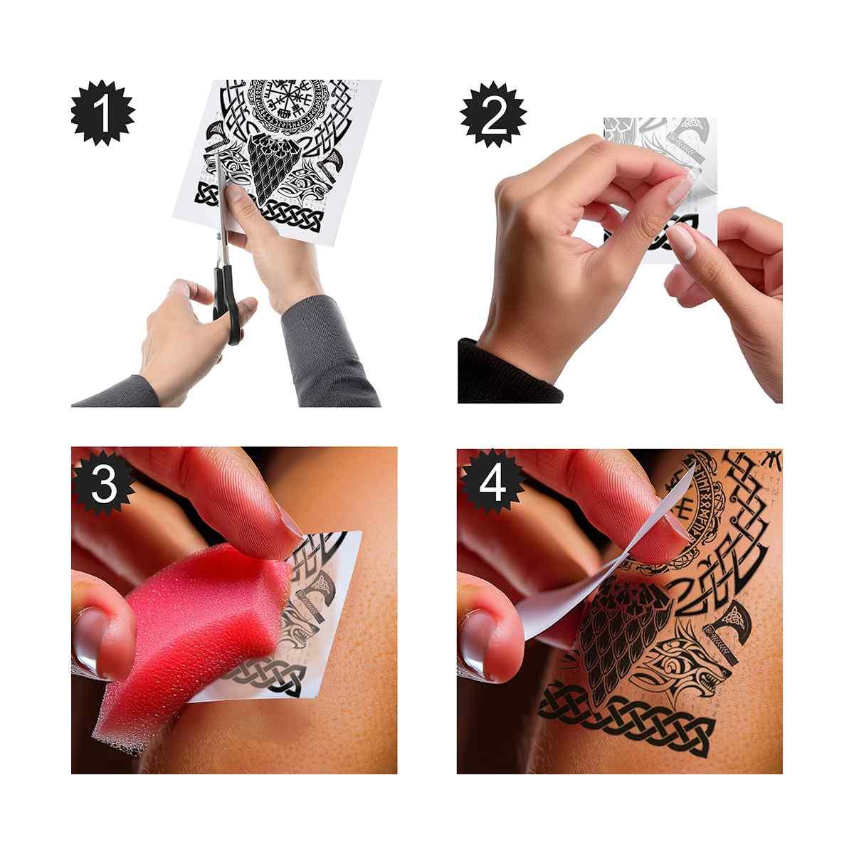 Tatuaggi rimovibili corpo vichingo
