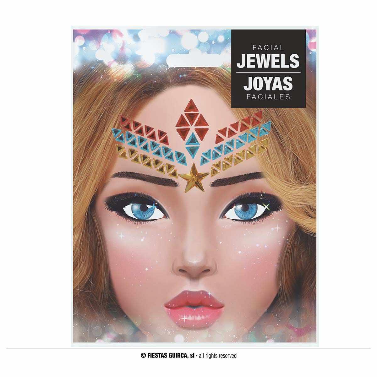 Trucco decorazioni adesive viso super eroina strass
