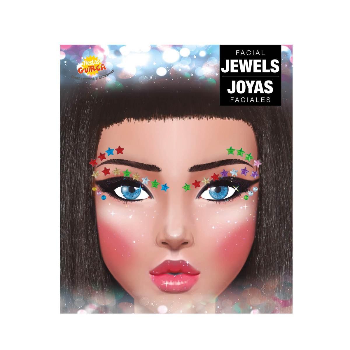 Trucco decorazioni adesive viso strass stelle multicolor
