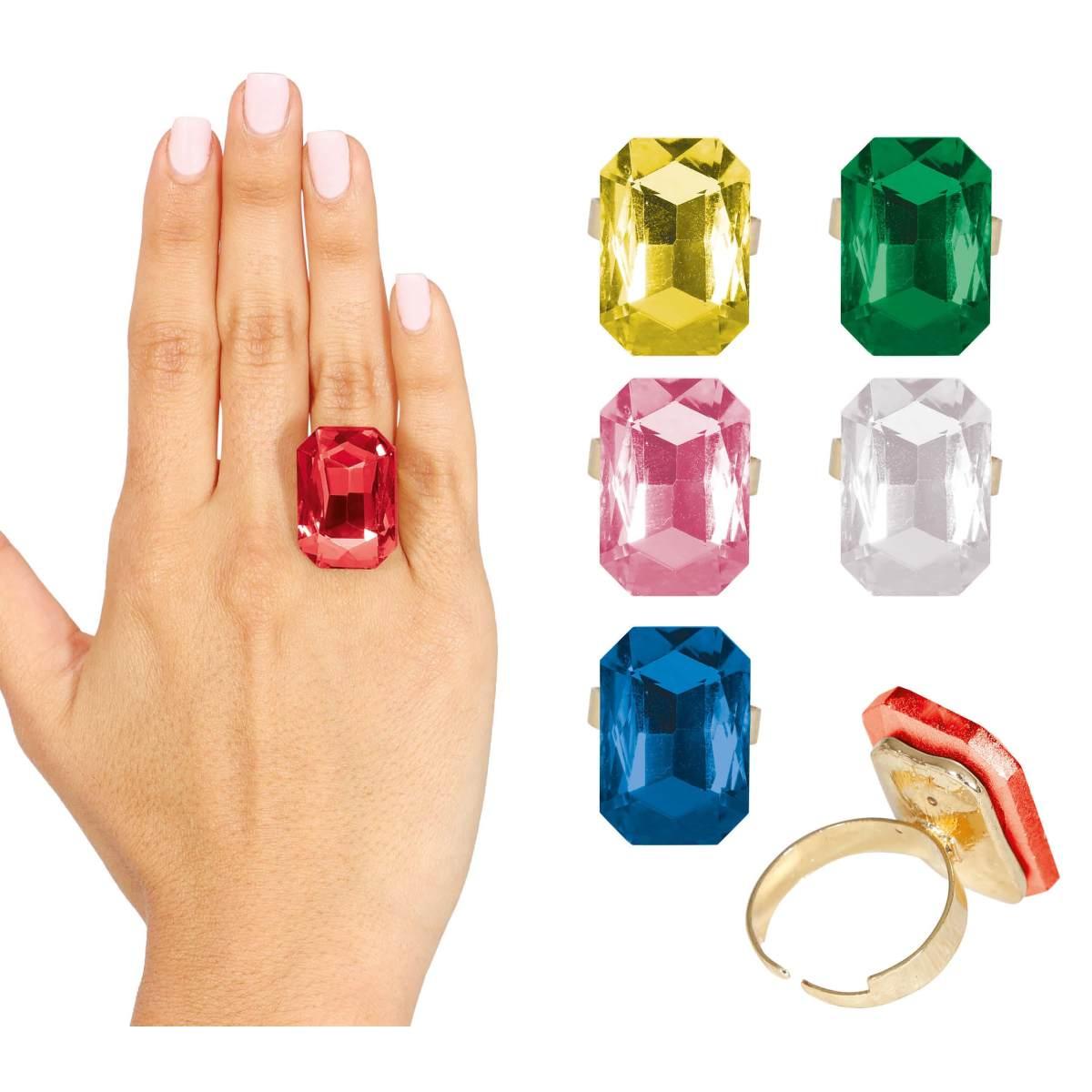 Anello pvc pietra colorata 6 colori