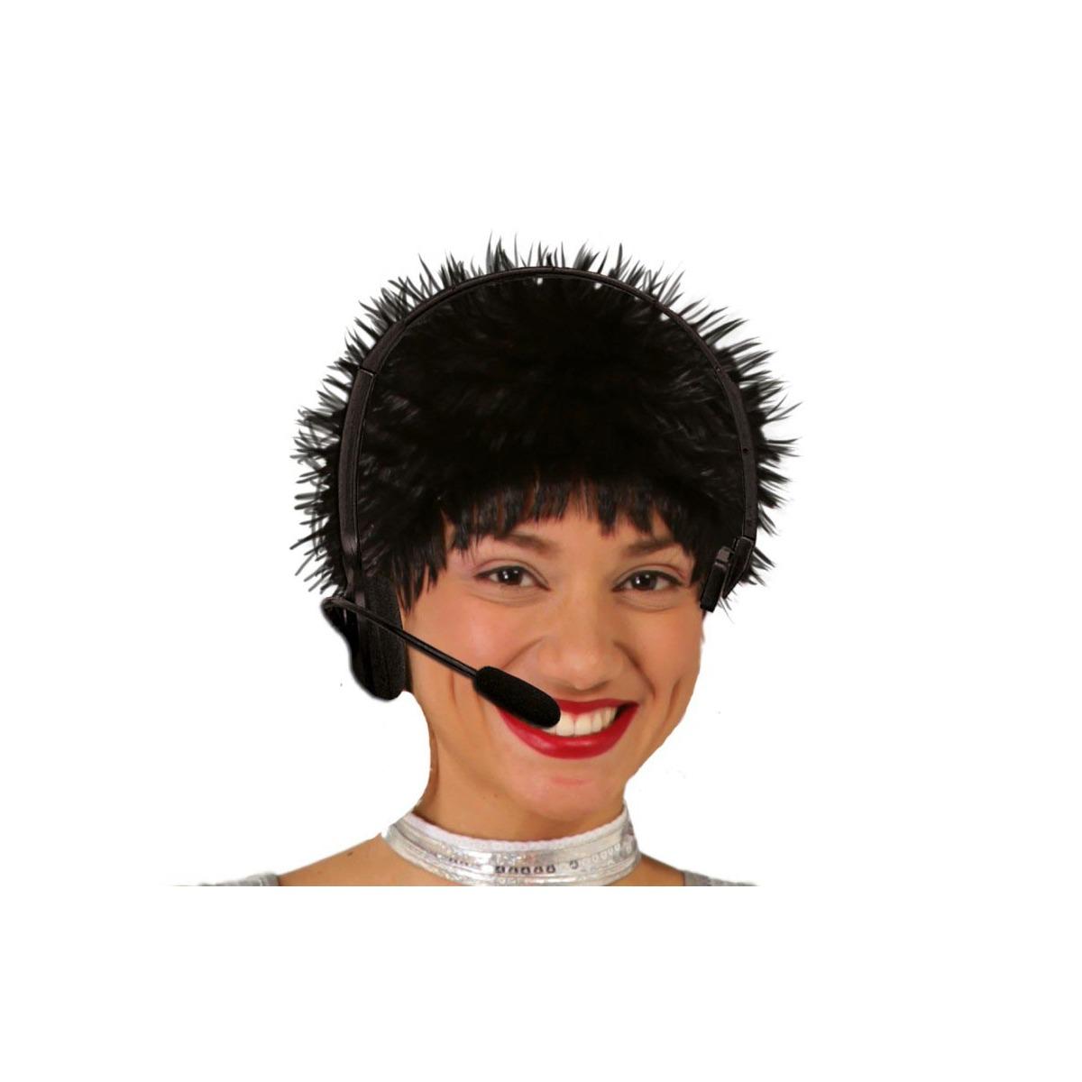 Auricolare microfono nero pvc