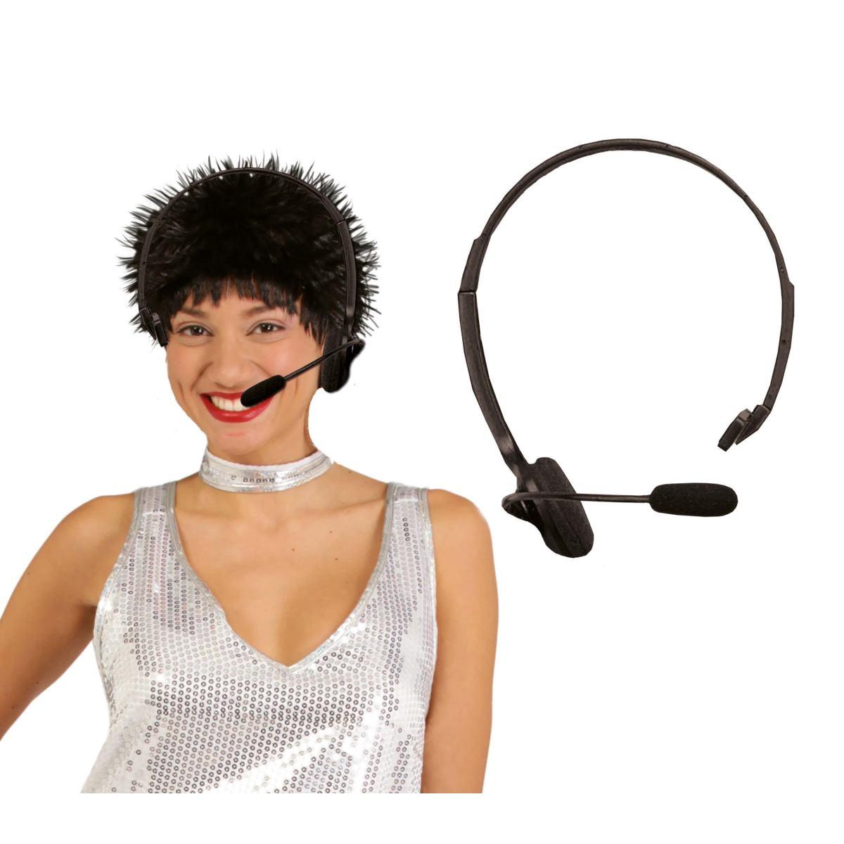Auricolare microfono nero pvc